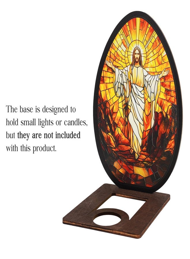 DINIZON He is Risen Gifts for Adults, Easter Decor Resurrection Scene Empty Tomb, Christian Table Decorations Indoor, Catholic Cross Jesus Religious Easter Gifts Decor (Jesus) - Image 4