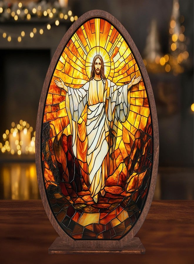 DINIZON He is Risen Gifts for Adults, Easter Decor Resurrection Scene Empty Tomb, Christian Table Decorations Indoor, Catholic Cross Jesus Religious Easter Gifts Decor (Jesus) - Image 2