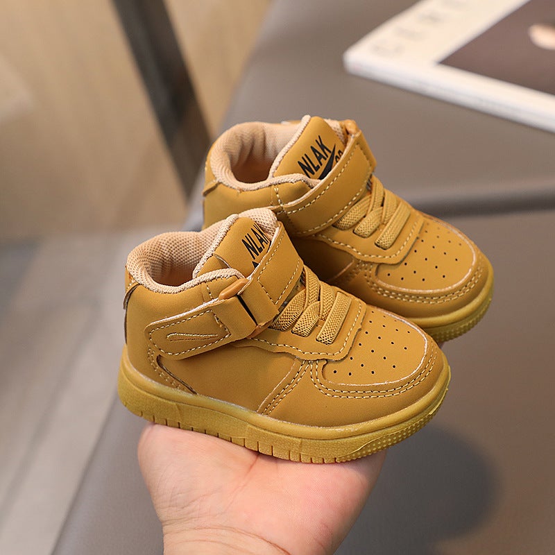 Kids High-top Sneakers Fashion New Spring Autumn Khaki