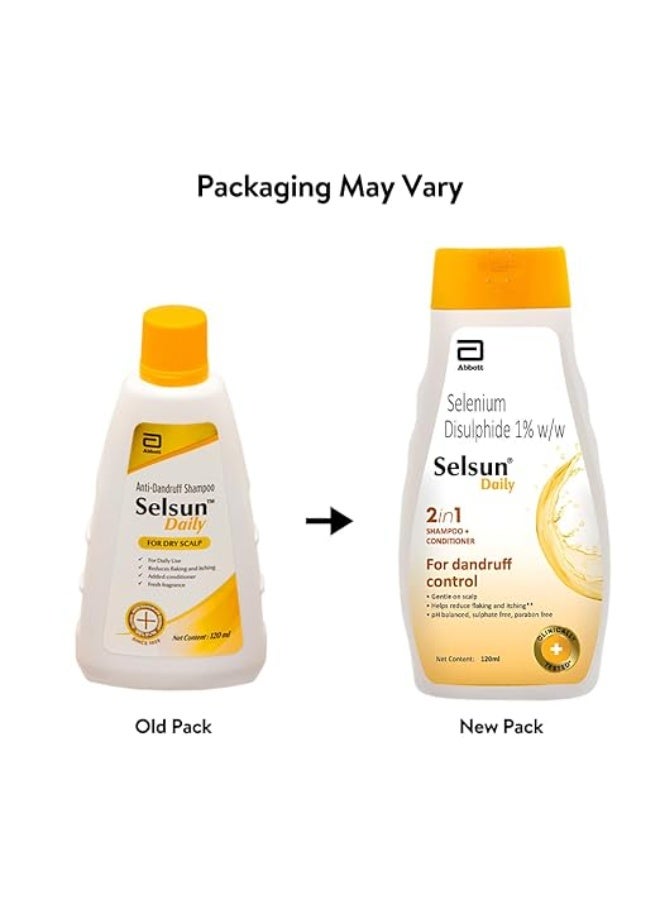 سيلسون شامبو سيلسون اليومي المضاد للقشرة، يزيل قشور القشرة، ويخفف من الحكة المصاحبة للقشرة، ويرطب الشعر (120 مل). - Image 2