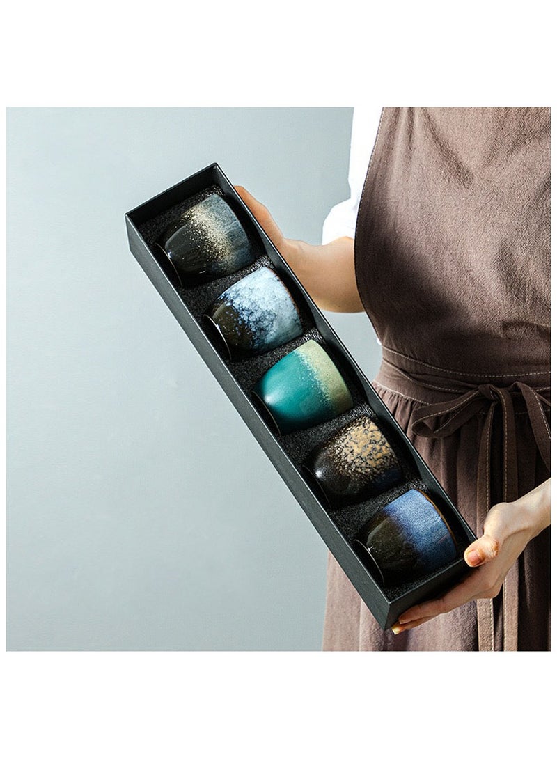 Espresso Cups Coffee Cups Mugs Handmade 5 pcs Tea Cups 150ml With Multicolour Gift Box Cups for Turkish Tea Cappuccino Latte  - Image 2