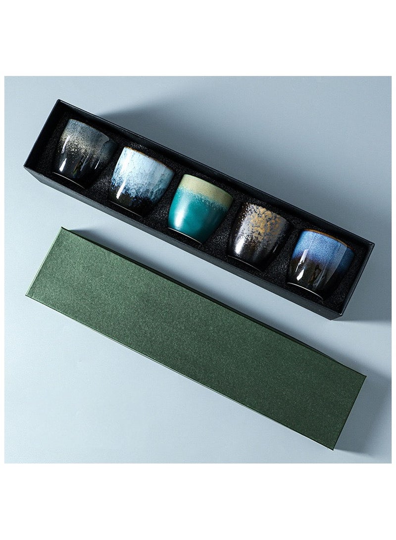 Espresso Cups Coffee Cups Mugs Handmade 5 pcs Tea Cups 150ml With Multicolour Gift Box Cups for Turkish Tea Cappuccino Latte  - Image 1