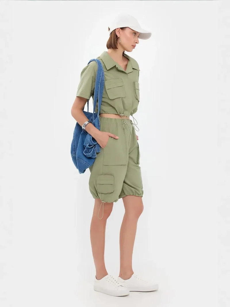 Utility Shirt and Cargo Shorts Coords Set