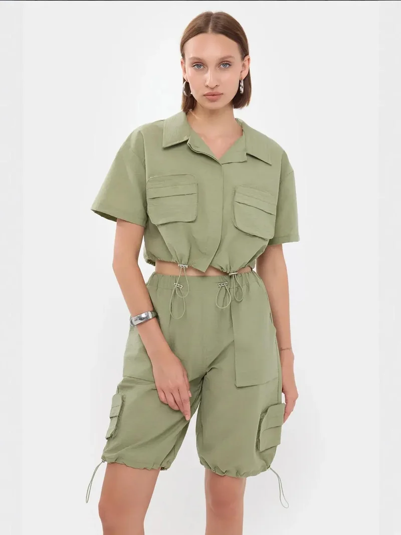 HICCUP Utility Shirt and Cargo Shorts Coords Set