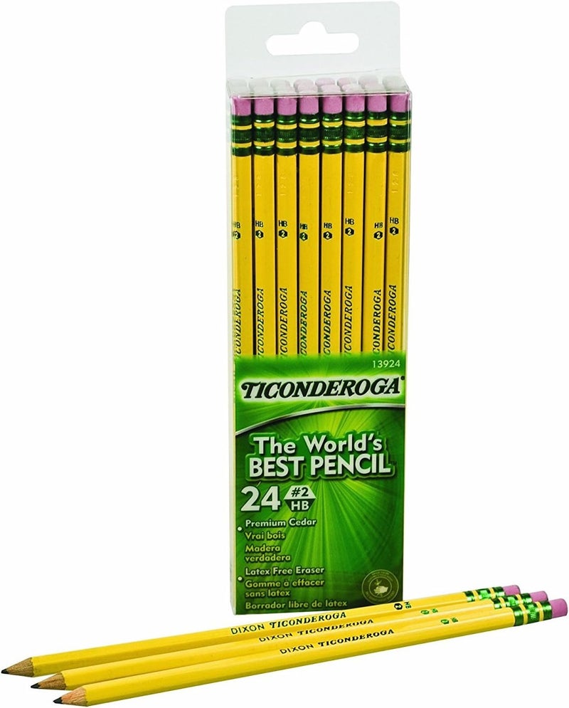 Ticonderoga #2 Pencils, Wood-Cased, 6 24-Count Hang-Tab Boxes, Total 144 Pencils, Yellow (13924) (13924N) - Image 2