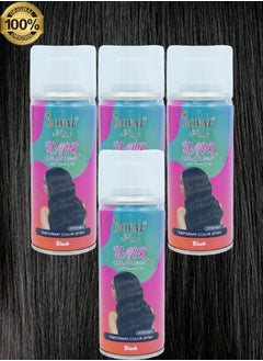 4 Pieces Roval Temporary Hair Color Spray Black