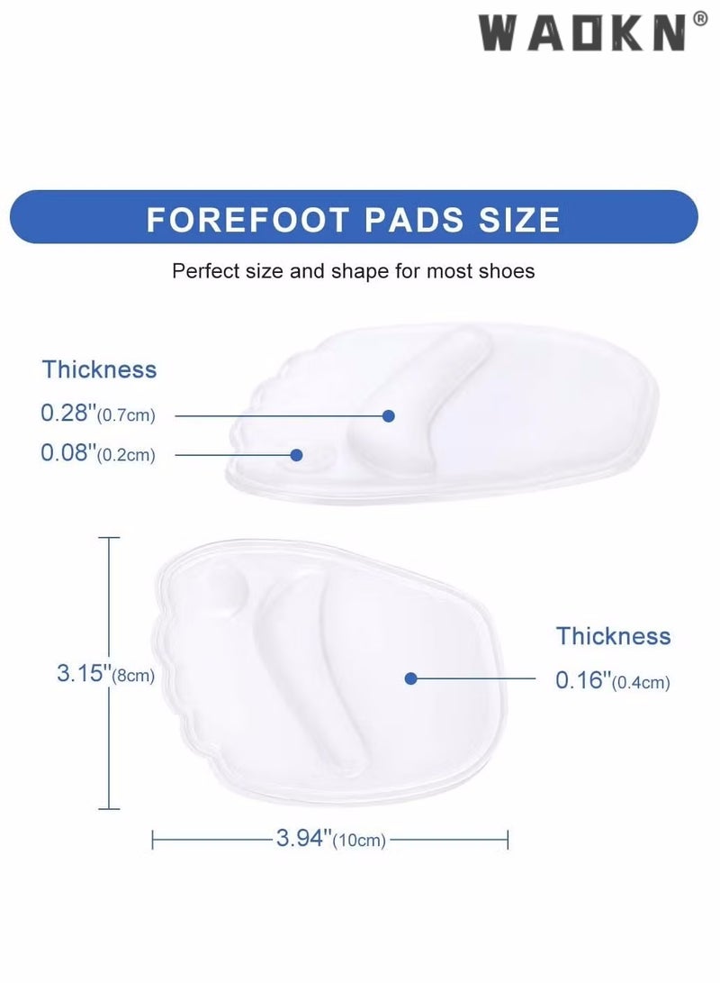 WAOKN 6 PCS Gel Insole for High Heels, Self-Stick Ball of Foot Pad for Women, Shock Absorption Heels Insoles for Pain Relief, Anti-Slip Forefoot Cushions, One Size Fits All - Image 4