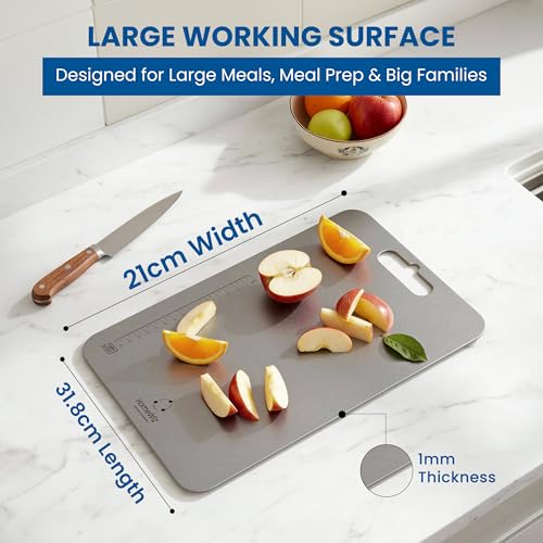 HomeWiz Stainless Steel Chopping Board | 31.8 x 21 cm Large | 304 Grade Food-Safe Steel | Heavy Duty Steel Board | for Fruits, Vegetables, Meat & Dough Kneading | Built for Daily Use | Made in India - Image 3