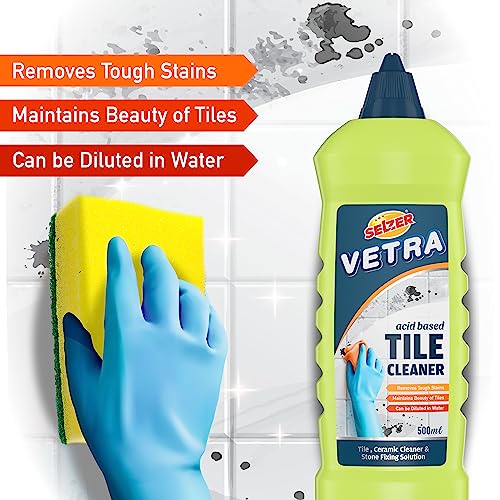 Selzer Vetra Tiles Cleaner Liquid |Clean All Purpose Tile, Floor & Wall Cleaner 500 ml, Bedroom & Bathroom Floors, Removes Grease, Dirt & Tough Stains|Kills 99.9% Germs|Pack of 1 - Image 3