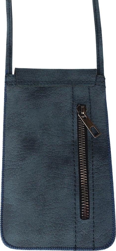 Cemmys Women's Crossbody Nubuck Shoulder Strap Phone Bag Case - Navy Blue  - Image 2