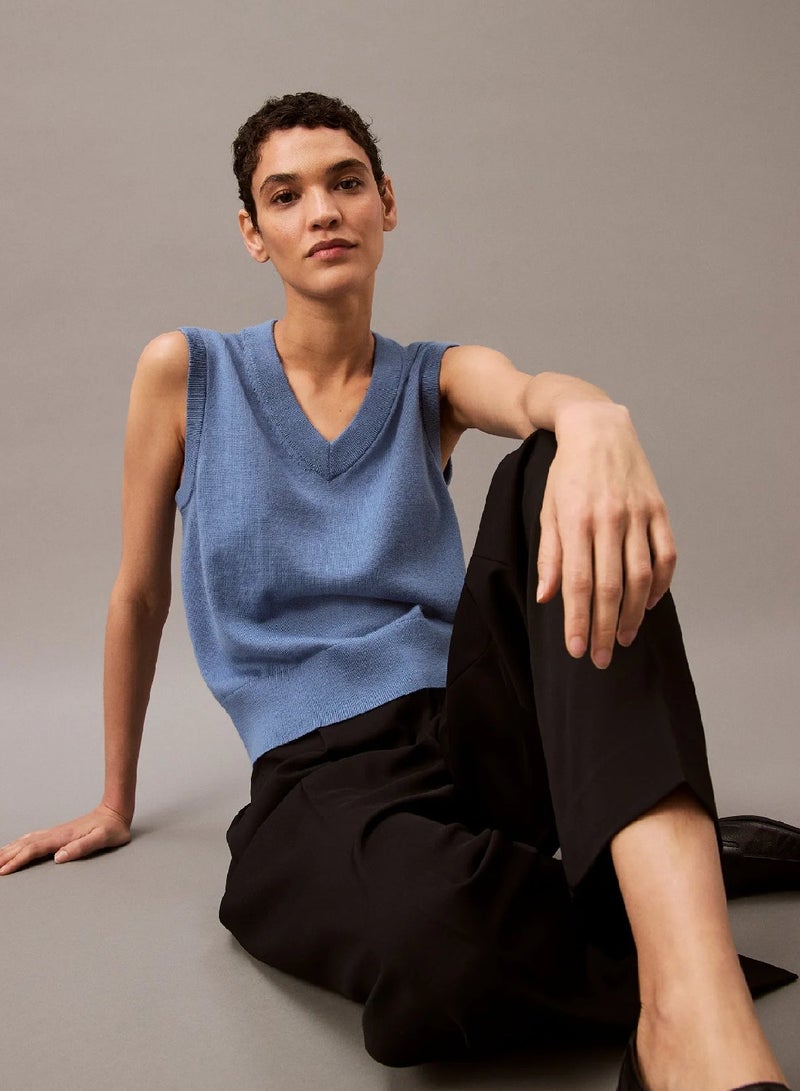 CALVIN KLEIN Relaxed Crepe Pleated Trousers - Image 4