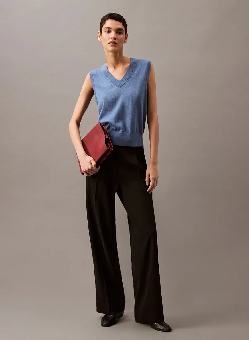 CALVIN KLEIN Relaxed Crepe Pleated Trousers