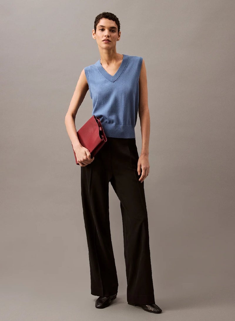 CALVIN KLEIN Relaxed Crepe Pleated Trousers - Image 1