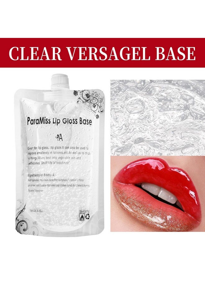 PARAMISS - Lip Gloss Base 10 Ounce (350 Ml) Clear Lip Gloss Nonstick Moisturizing Versagel Lip Gloss Base Diy Handmade Lip Gloss Lip Balms Lip Plumper Making Organic Lip Gloss Supplies (A) - Image 1
