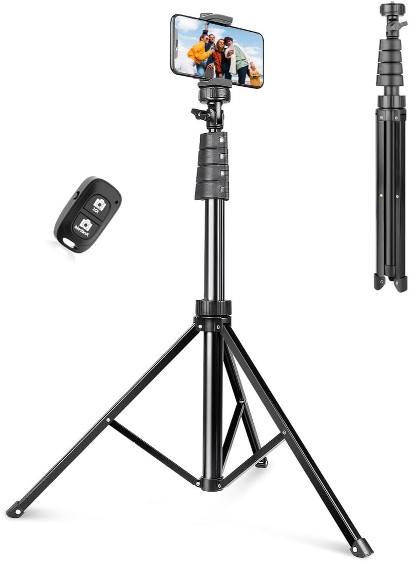 183cm Mobile Phone Tripod Stand – Extendable Selfie & Video Stand with Bluetooth Remote, Adjustable Angles, Lightweight & Portable for iPhone & Android - Image 1
