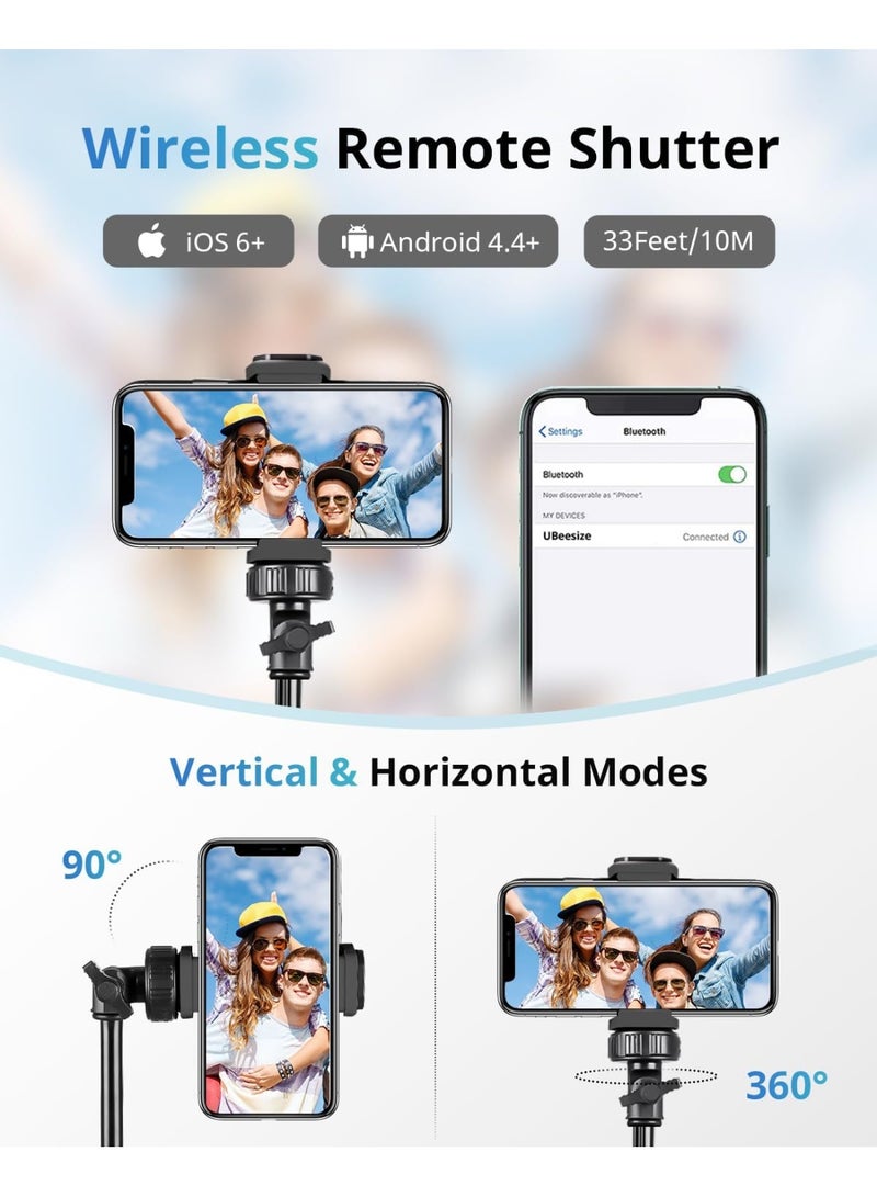 183cm Mobile Phone Tripod Stand – Extendable Selfie & Video Stand with Bluetooth Remote, Adjustable Angles, Lightweight & Portable for iPhone & Android - Image 2