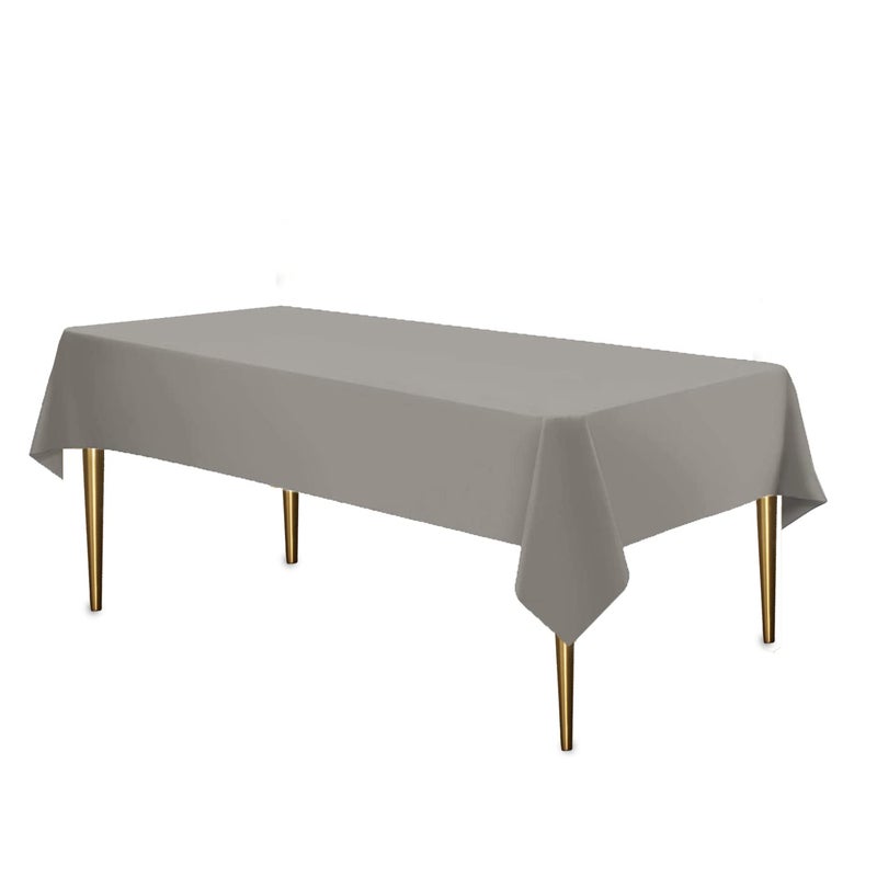 Silver Disposable Plastic Tablecloth for Rectangle Tables (12 Pack) Premium Decorative Table Cloths for Parties  Events & Weddings  Indoors & Outdoors  54 x 108 inches  Plastic Table Cover