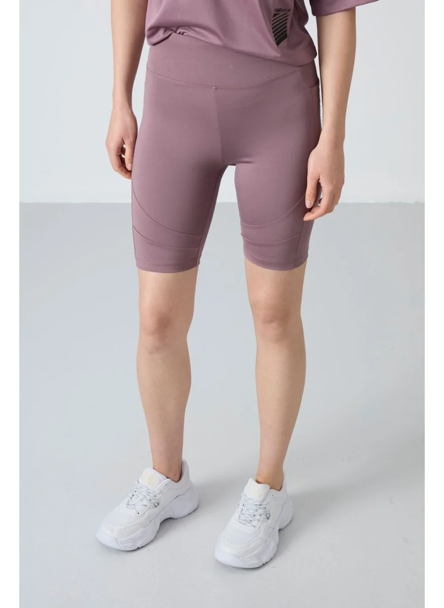 Tommy Life Dusty Rose Polyester Flexible Standard Fit Performance Women's Biker Leggings - 91012