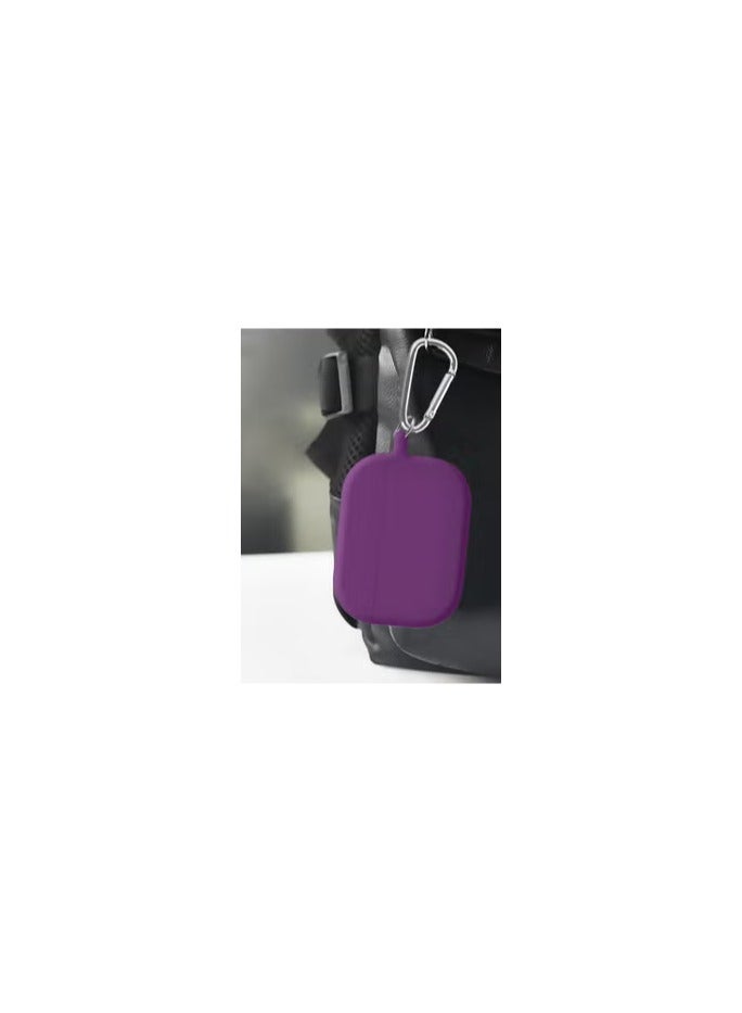 CATANES Shockproof Case For Airpod Pro Silicone Protective Case Shockproof Case Ultra Slim Cover with Keychain Carabiner Purple - Image 1