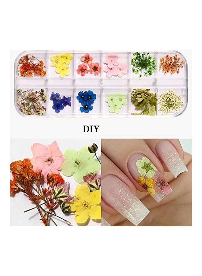 24-Piece Dried Flowers For Nail Art Multicolour - Image 5