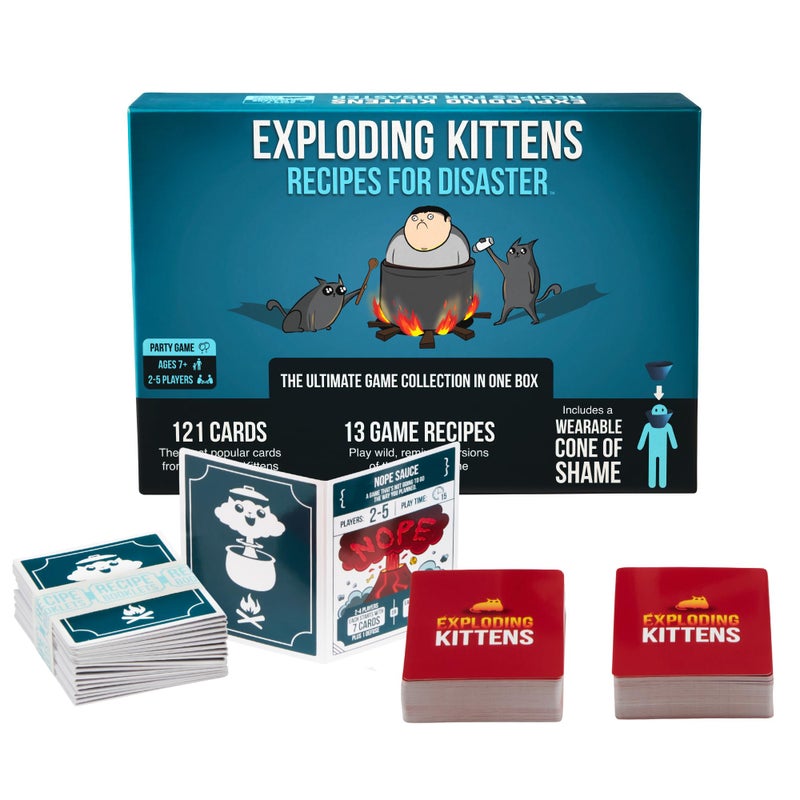 Exploding Kittens LLC Exploding Kittens Recipes for Disaster - 2-5 Players - Ages 7+ - 15 Minutes to Play - Deluxe High Stakes Card Game - Party Game, Family Game Night, Kid and Adult Card Game - Image 1