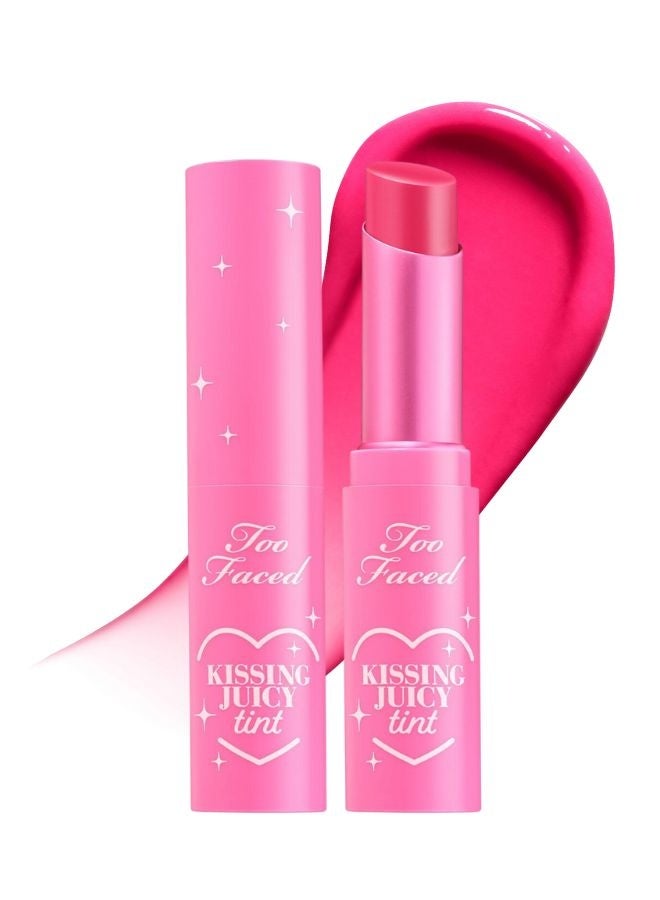 Too FacedCosmetics Too Faced Kissing Juicy Tint Lip Balm – Strawberry Frosting (Hot Pink Tinted Lip Balm, Hydrating & Non-Sticky, 3 g) - Image 1