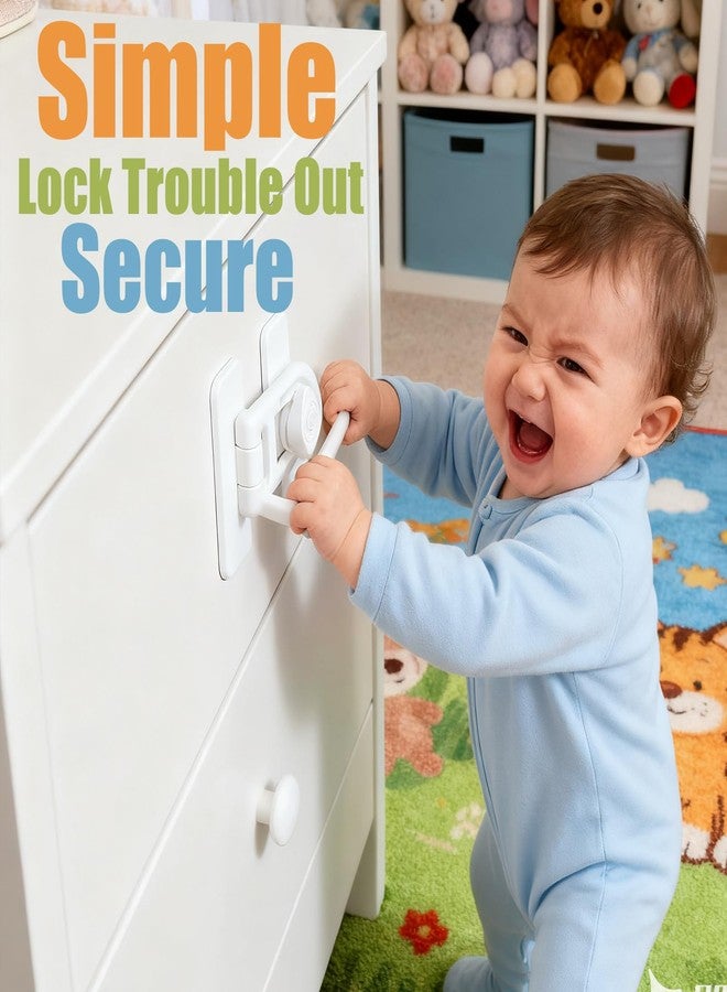 SKYROKU Child Safety Locks (2 Pack) - No-Tool Install, Baby Proof Locks for Cabinets, Drawers, Fridge - Strong Adhesive, Hard to Break by Toddlers, Safety Material - Universal Fit for Wood, Metal - Image 5