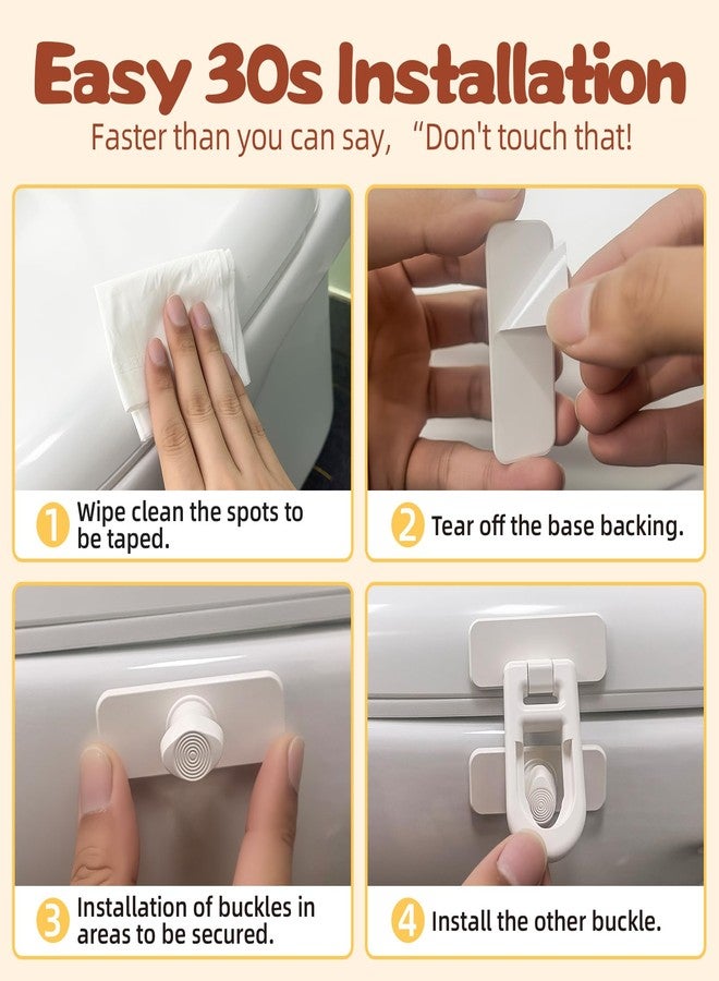 SKYROKU Child Safety Locks (2 Pack) - No-Tool Install, Baby Proof Locks for Cabinets, Drawers, Fridge - Strong Adhesive, Hard to Break by Toddlers, Safety Material - Universal Fit for Wood, Metal - Image 3