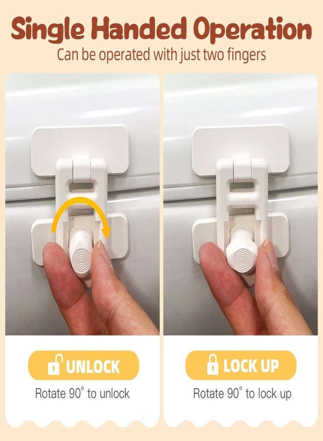 SKYROKU Child Safety Locks (2 Pack) - No-Tool Install, Baby Proof Locks for Cabinets, Drawers, Fridge - Strong Adhesive, Hard to Break by Toddlers, Safety Material - Universal Fit for Wood, Metal - Image 2