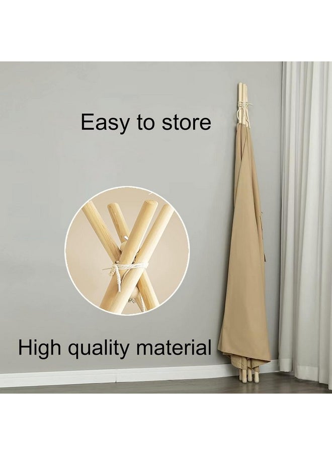 Rongfa Teepee Tent For Kids-Portable Children Play Tent Indoor Outdoor (Apricot With Mat)  - Image 3
