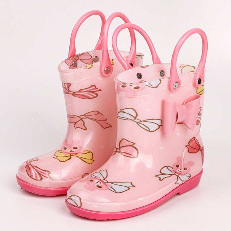 Export Creative Flower Cloth Children Rain Shoes Boots Water Sleeve Rubber Shoes Non-Slip Soft Bottom Light A Generation Of Hair - Image 1
