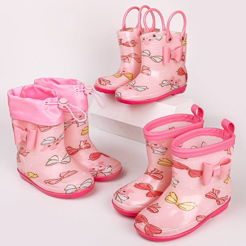 Export Creative Flower Cloth Children Rain Shoes Boots Water Sleeve Rubber Shoes Non-Slip Soft Bottom Light A Generation Of Hair - Image 2