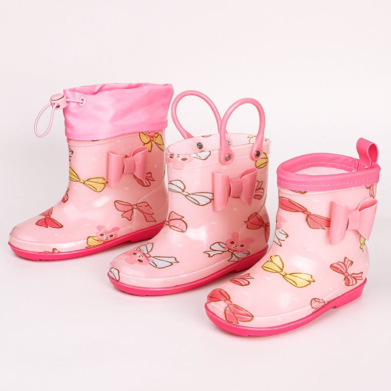 Export Creative Flower Cloth Children Rain Shoes Boots Water Sleeve Rubber Shoes Non-Slip Soft Bottom Light A Generation Of Hair - Image 4