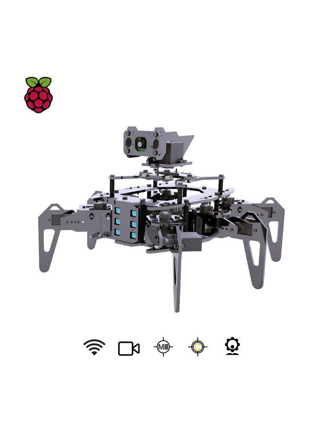 أديبت مجموعة روبوت العنكبوت سداسي الأرجل Adeept RaspClaws لـ Raspberry Pi 4 3 Model B+ B، روبوت زحف STEAM، تتبع هدف OpenCV، نقل الفيديو، روبوت Raspberry Pi مع دليل PDF  - Image 2