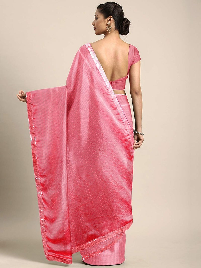 HEMOVIA Women's Plain Digital Print Cotton Silk Blend Saree with Silver Weaving Border Tassels-Elegant Ethnic Wear for Festive and Casual Occasions New 2025 (KANUPRIYA881SSSR01) - Image 3