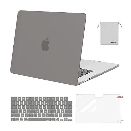 MOSISO ScratchResistant Case Compatible with MacBook Air 15 inch M5 2026 M4 2025 M3 M2 2024 2023 A3448 A3241 A3114 A2941 Protective Hard ShellKeyboard CoverScreenFilmStorage Bag Gray - Image 1