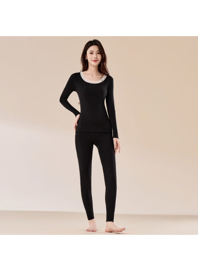 NIBEMINENT The  Thermal Underwear Women Cotton Body Beautiful Winter Thin Slimming Underwear Seamless Versatile Pants Underwear Set - Image 1