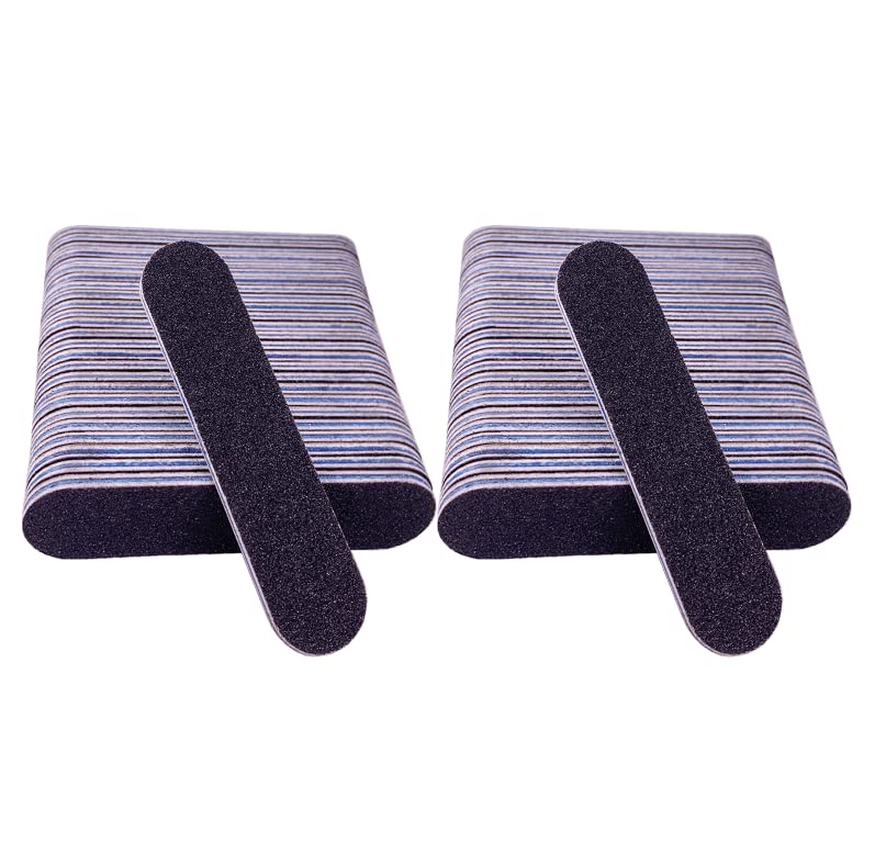 GigaGround Small Nail Files Bulk (50 Pcs), 3.6 Inches Emery Board Nail File for Acrylic and Natural Nails, 100/180 Grit Double Sided Fingernail Filer Pack Mini Professional Filers Manicure Pedicure Set - Image 1