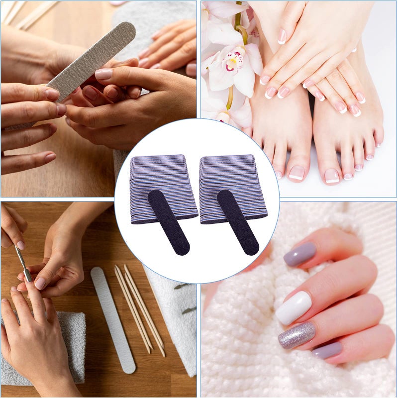 GigaGround Small Nail Files Bulk (50 Pcs), 3.6 Inches Emery Board Nail File for Acrylic and Natural Nails, 100/180 Grit Double Sided Fingernail Filer Pack Mini Professional Filers Manicure Pedicure Set - Image 4