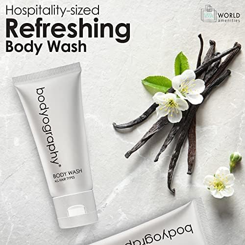 world amenities Bodyography blanc Bulk Body Wash 14oz Vanilla White Tea Mini Travel Size Toiletries 100 Recyclable Tube with Flip Top Cap Hotel Amenities Suitable for All Skin Types - Image 5