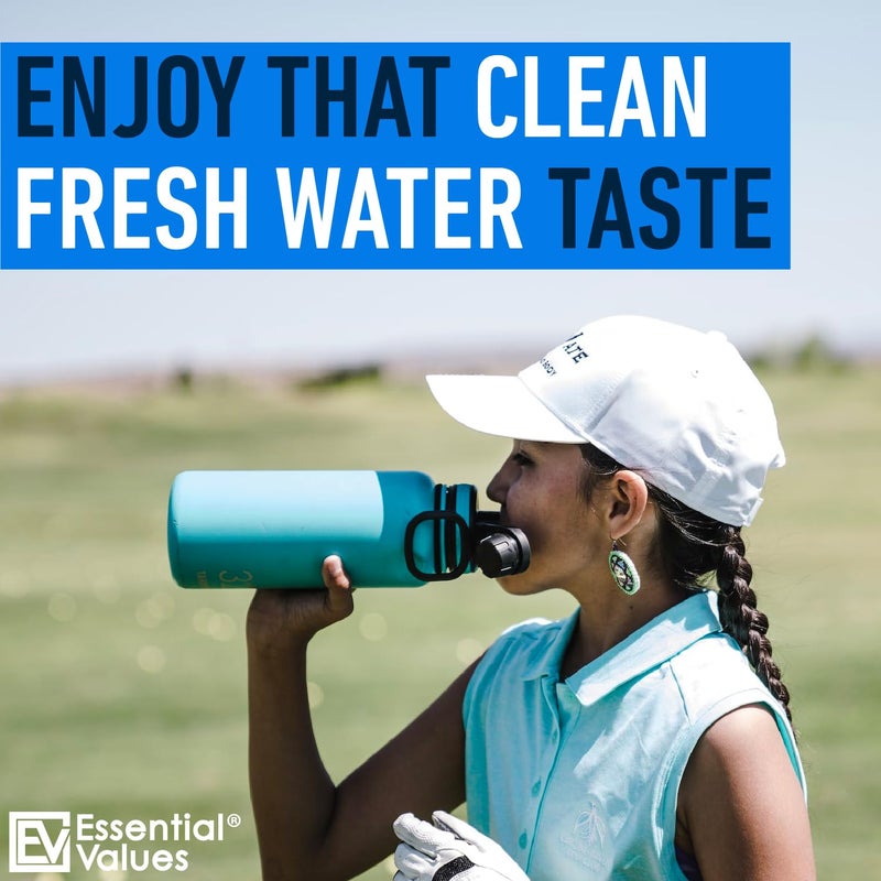 Essential Values Water Bottle Cleaning Tablets & Reservoir Bladder Cleaner Tabs (24 Tablets) | Remove Stains & Odors. Compatible with Hydration Bladders, Hydroflask, Camelbak, YETI, Thermos - Made in USA - Image 5