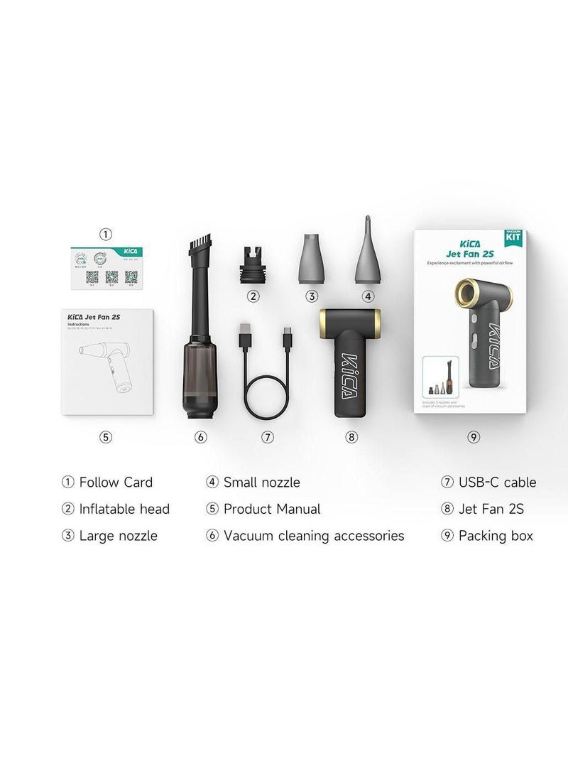 KiCA JetFan Electric Compressed Air Duster Mini Air Blower for Outdoors Picnic Camping Hair Drying PC Vacuum Cleaner - Image 2