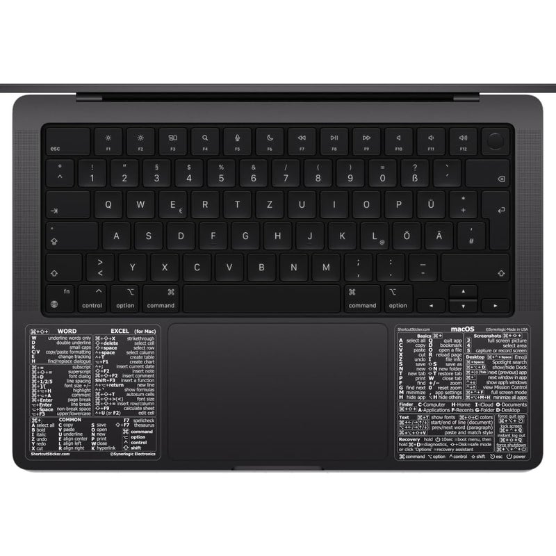 Synerlogic 2 Sets Mac OS WordExcel for Mac Shortcuts Laminated Vinyl Stickers for MacBook AirProiMacMini ClearWhite2