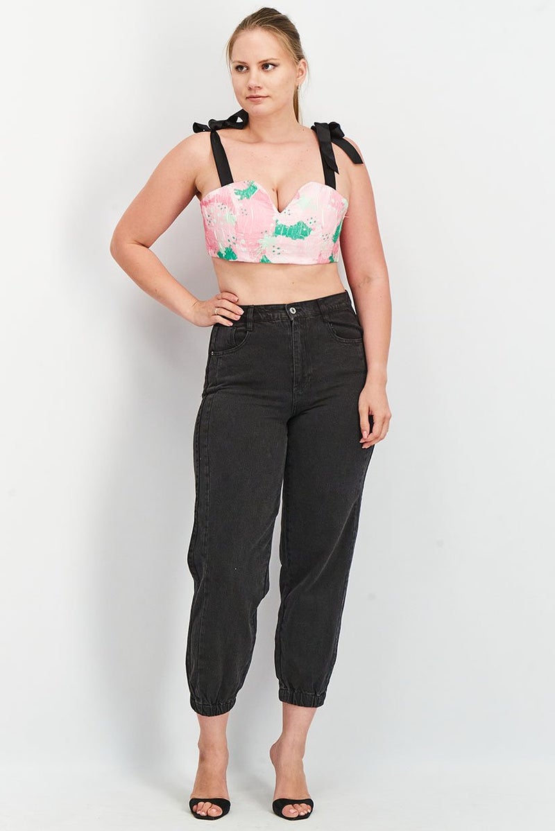 Reserved Women Sweetheart Neck Sleeveless Textured Top, Pink Combo - Image 3