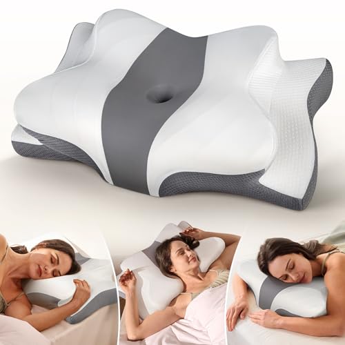 Cozyplayer True Cooling Cervical Neck Pillow for Pain Relief, Ergonomic Side Sleeper Pillow for Neck Support, Odorless Orthopedic Contour Memory Foam Pillows, Bed Pillow for Back Stomach Sleeper - Image 1