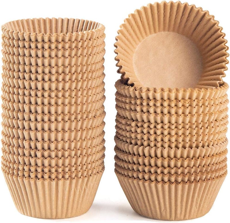 Caperci Standard Natural Cupcake Liners - 500 Count, Food Grade & Grease-Proof Baking Cups - Image 1
