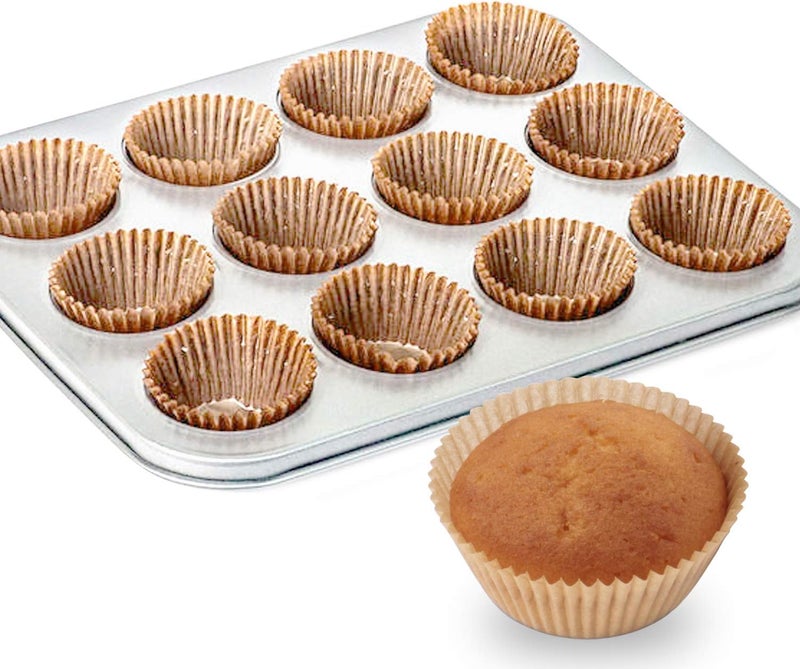 Caperci Standard Natural Cupcake Liners - 500 Count, Food Grade & Grease-Proof Baking Cups - Image 4