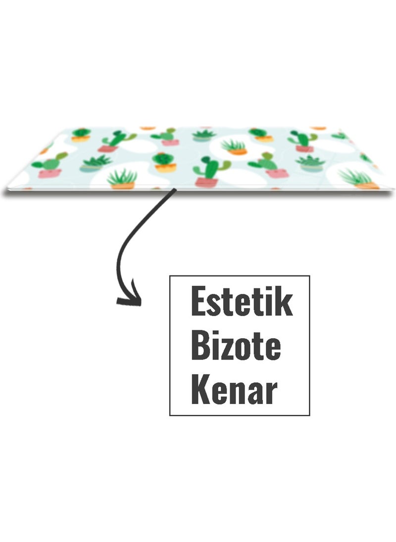 DECORITA Glass Mouse Pad | Glass Table Mat | Cactus Design | Large | 40CM x 80CM  - Image 3