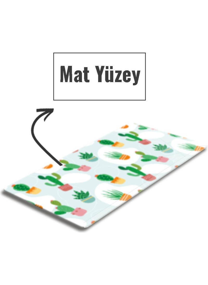 DECORITA Glass Mouse Pad | Glass Table Mat | Cactus Design | Large | 40CM x 80CM  - Image 2