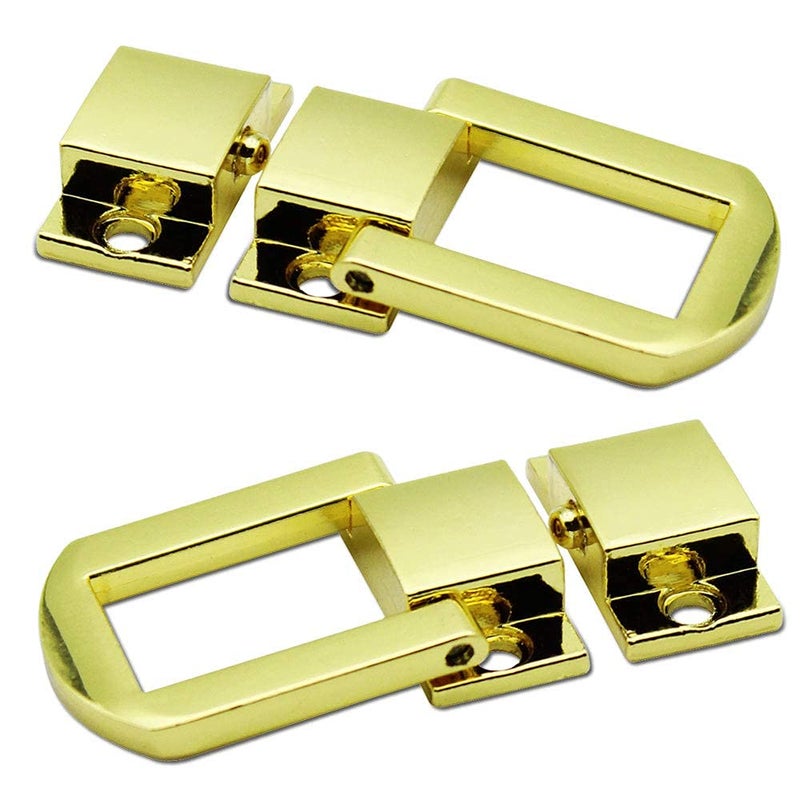 MEDBUDDY MEDBUDDY Small D Lock Clasp Buckle Button with M2x8mm Screws for Purse Bags Clothes Boxes and DIY Works Golden Colour Size 25x20mm Pack of 24 with Screws  - Image 2